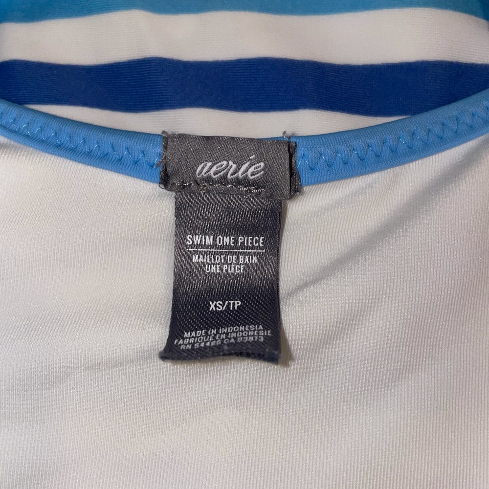 Aerie Blue Striped Apron One Piece Swimsuit - Picture 4 of 5